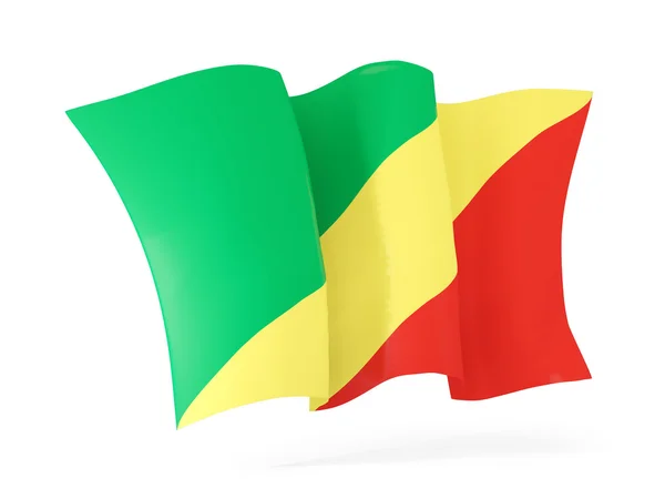 Machać Flaga Republiki Konga. ilustracja 3D — Zdjęcie stockowe