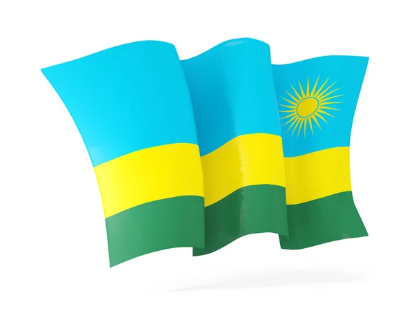 Wapperende vlag van rwanda. 3D illustratie — Stockfoto