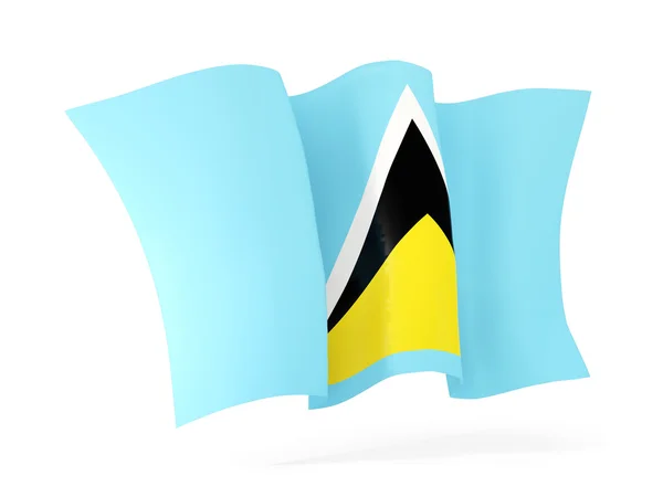 Waving flag of saint lucia. 3D illustration — Stock Photo, Image