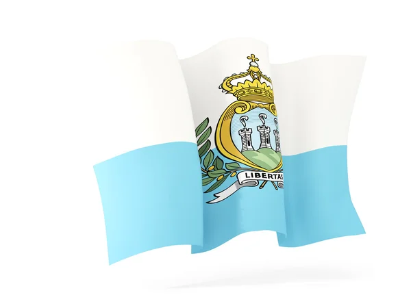 Wapperende vlag van san marino. 3D illustratie — Stockfoto