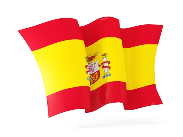 Machać flaga Hiszpanii. ilustracja 3D — Zdjęcie stockowe