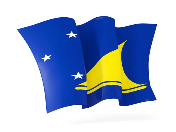 Viftande flagga Tokelauöarna. 3D illustration — Stockfoto