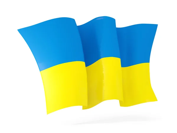 Размахивая флагом Украины. 3D иллюстрация — стоковое фото