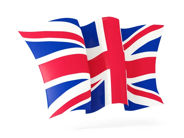 Waving flag of united kingdom. 3D illustration — Stock Photo, Image