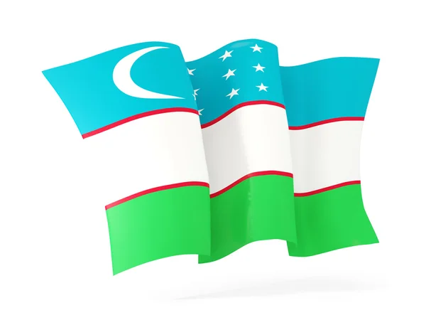 Vlající vlajka Uzbekistánu. 3D obrázek — Stock fotografie