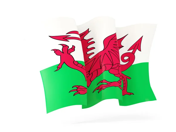 Размахивая флагом Уэльса. 3D иллюстрация — стоковое фото