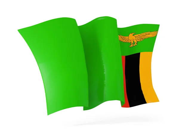 Drapeau agitant de zambia. Illustration 3D — Photo