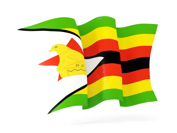 Drapeau agitant de zimbabwe. Illustration 3D — Photo