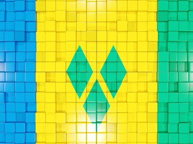 Arka plan ile kare parçalar. Bayrak saint Vincent ve gren