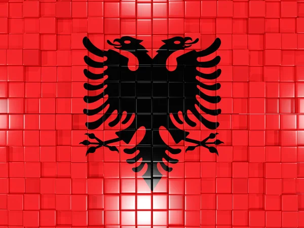Sfondo con parti quadrate. Bandiera di Albania. Illustrazione 3D — Foto Stock