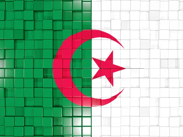 Tło z części placu. Flaga Algierii. ilustracja 3D — Zdjęcie stockowe