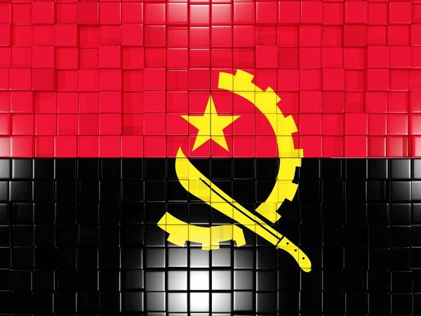 Background with square parts. Flag of angola. 3D illustration — Stock Photo, Image