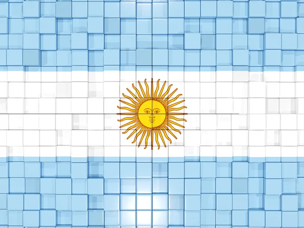 Fundo com partes quadradas. Bandeira da argentina. Ilustração 3D — Fotografia de Stock