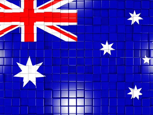 Fond avec des parties carrées. Drapeau de l'Australie. Illustration 3D — Photo