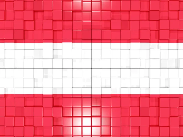 Fondo con partes cuadradas. Bandera de austria. Ilustración 3D — Foto de Stock