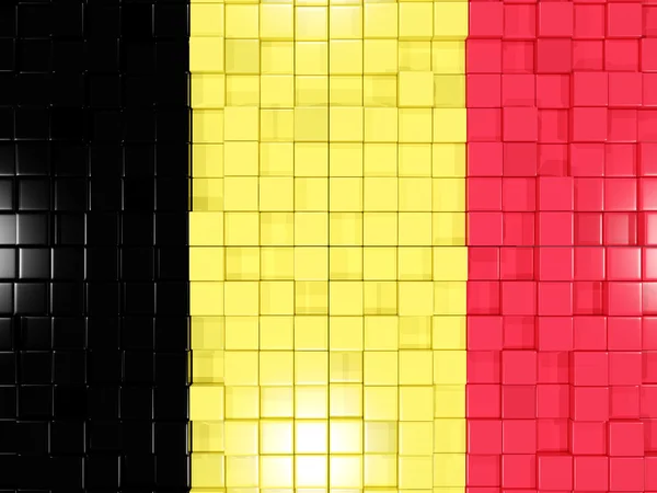 Fundo com partes quadradas. Bandeira de bélgica. Ilustração 3D — Fotografia de Stock