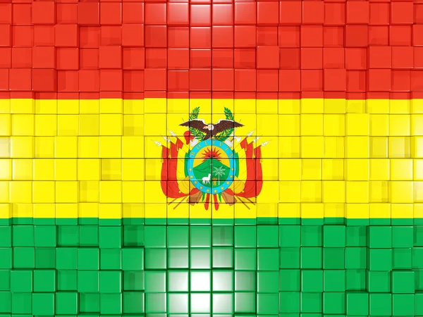 Bakgrund med kvadratiska delar. Flagga bolivia. 3D illustration — Stockfoto