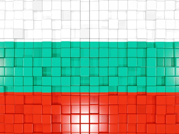 Fondo con partes cuadradas. Bandera de bulgaria. Ilustración 3D — Foto de Stock