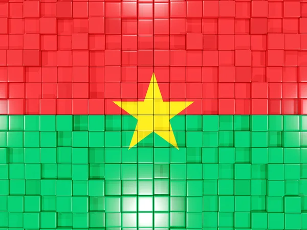 Hintergrund mit quadratischen Teilen. Flagge der Burkina Faso. 3D-Illustration — Stockfoto