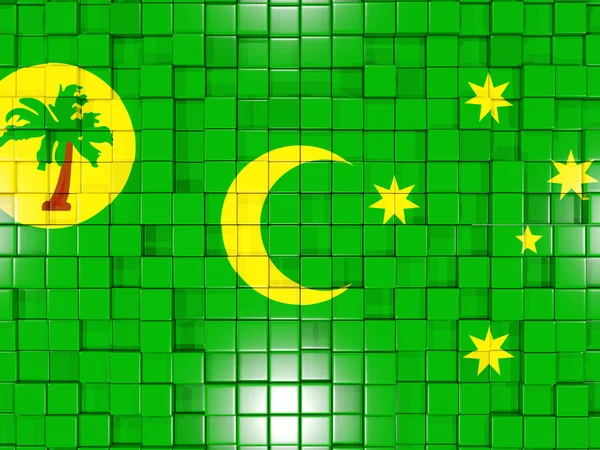 Background with square parts. Flag of cocos islands. 3D illustra — Stock Photo, Image