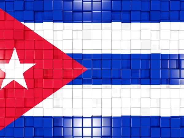 Фон с квадратными частями. Флаг Кубы. 3D иллюстрация — стоковое фото