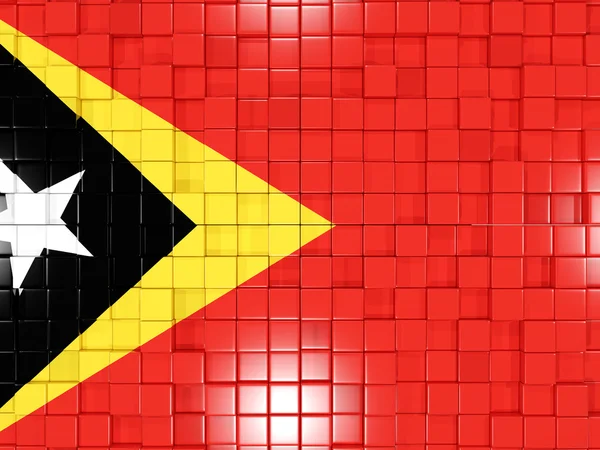 Achtergrond met vierkante delen. Vlag van Oost-timor. 3D-illustratio — Stockfoto