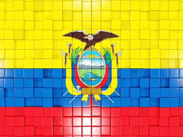 Tło z części placu. Flaga Ekwadoru. ilustracja 3D — Zdjęcie stockowe