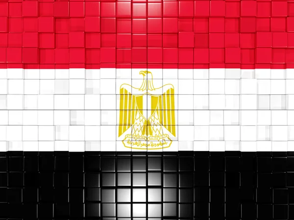 Achtergrond met vierkante delen. Vlag van Egypte. 3D illustratie — Stockfoto