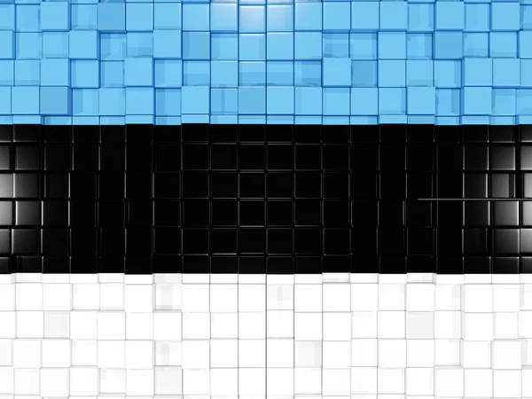 Фон з квадратними частинами. Прапор Естонії. 3D ілюстрація — стокове фото
