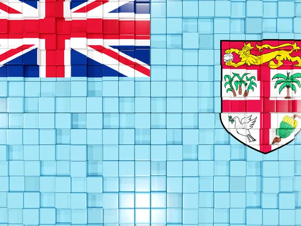 Fondo con partes cuadradas. Bandera de fiji. Ilustración 3D — Foto de Stock