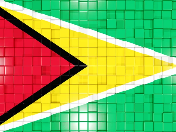 Achtergrond met vierkante delen. Vlag van guyana. 3D illustratie — Stockfoto