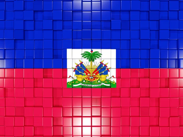 Фон с квадратными частями. Флаг Гаити. 3D иллюстрация — стоковое фото