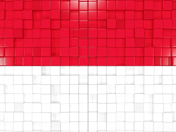 Hintergrund mit quadratischen Teilen. Flagge Indonesiens. 3D-Illustration — Stockfoto