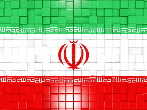 Achtergrond met vierkante delen. Vlag van iran. 3D illustratie — Stockfoto