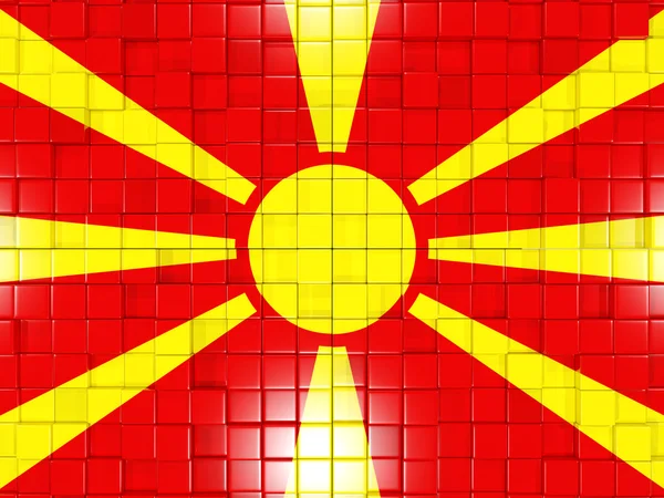 正方形の部分と背景。マケドニアの旗。3 d イラストレーション — ストック写真