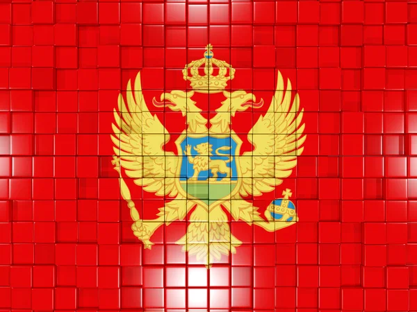 正方形の部分と背景。モンテネグロの旗。3 d illustratio — ストック写真