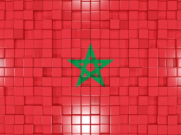 Background with square parts. Flag of morocco. 3D illustration — Stock Photo, Image