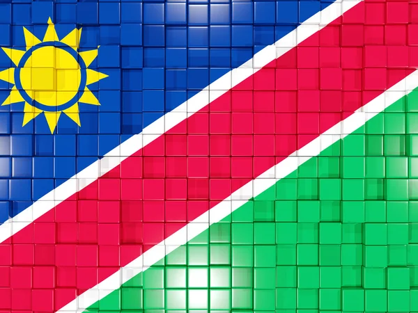 Achtergrond met vierkante delen. Vlag van Namibië. 3D illustratie — Stockfoto