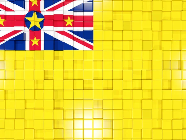 Background with square parts. Flag of niue. 3D illustration — Stock Photo, Image