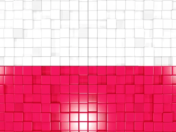 Hintergrund mit quadratischen Teilen. Flagge Polens. 3D-Illustration — Stockfoto