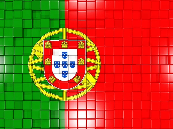 Fondo con partes cuadradas. Bandera de portugal. Ilustración 3D —  Fotos de Stock