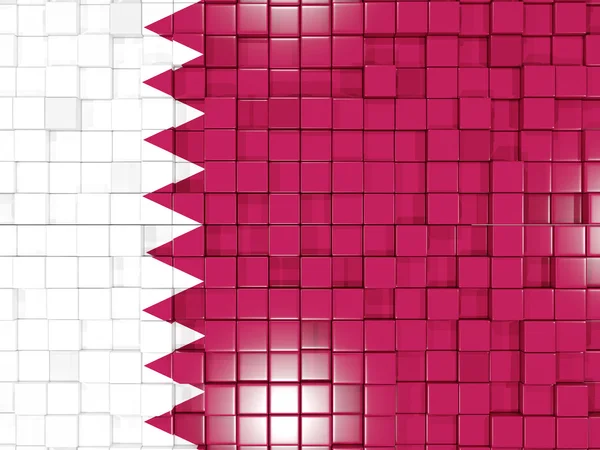 Fond avec des parties carrées. Drapeau de Qatar. Illustration 3D — Photo