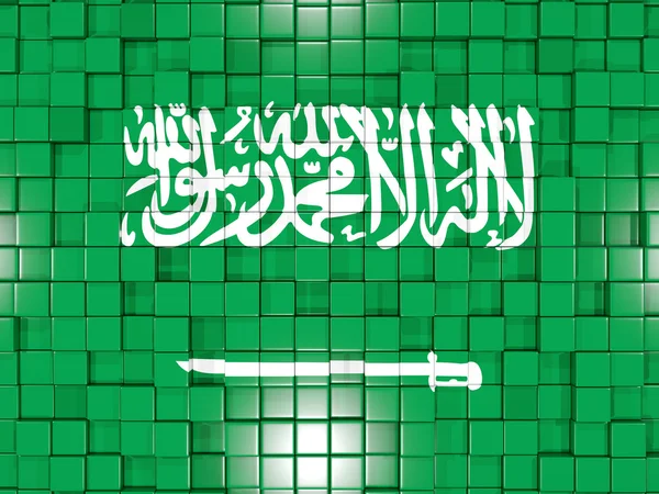 Hintergrund mit quadratischen Teilen. Flagge Saudi Arabiens. 3D-Illustration — Stockfoto