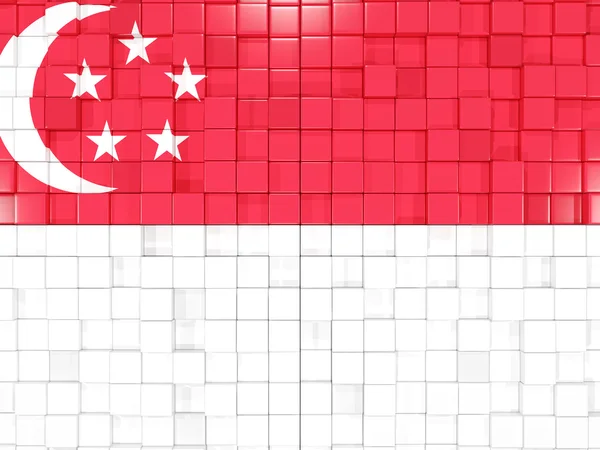 Achtergrond met vierkante delen. Vlag van singapore. 3D illustratie — Stockfoto