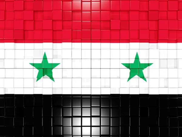 Fond avec des parties carrées. Drapeau de syrie. Illustration 3D — Photo