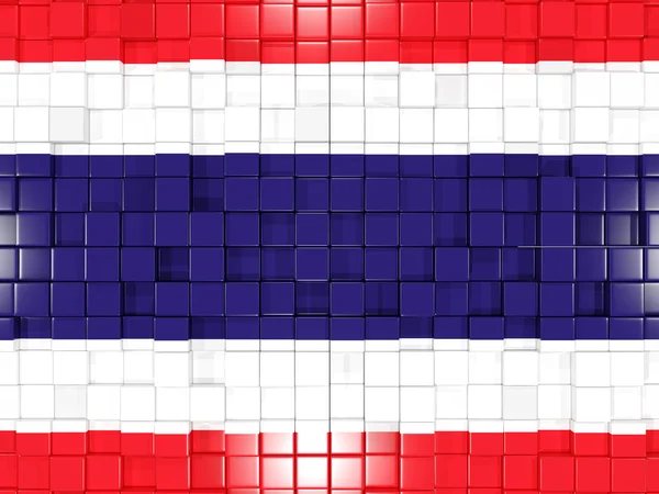 Hintergrund mit quadratischen Teilen. Flagge Thailands. 3D-Illustration — Stockfoto