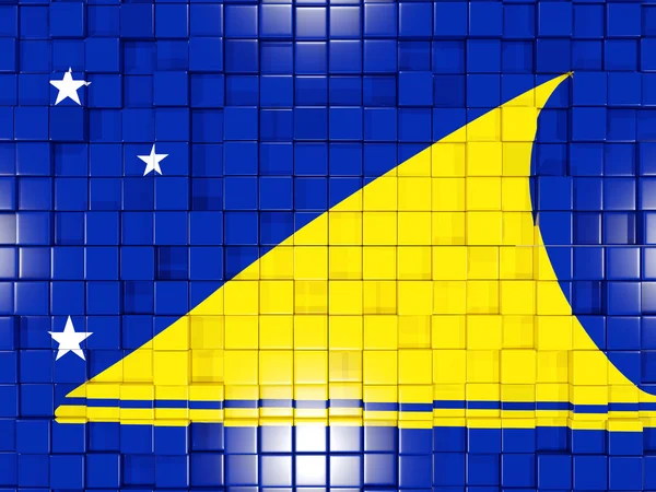 A háttérben négyzet alakú részből áll. Tokelau-szigetek zászlaja. 3D-s illusztráció — Stock Fotó