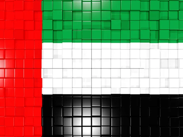 Arka plan ile kare parçalar. Birleşik Arap Emirlikleri bayrağı. 3D ben — Stok fotoğraf