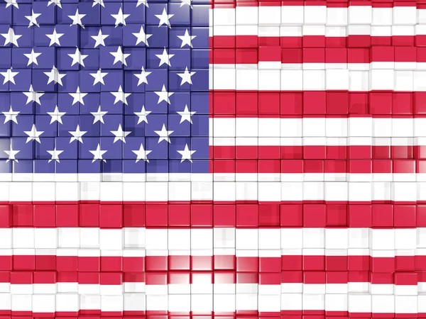 Achtergrond met vierkante delen. Vlag van de Verenigde Staten van Amerika. — Stockfoto