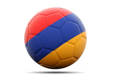 Ermenistan bayrağı ile futbol